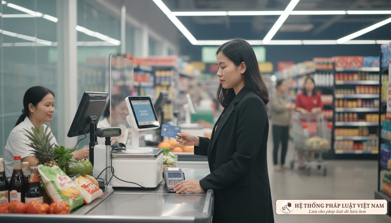 Thanh toán bằng thẻ chip tại siêu thị