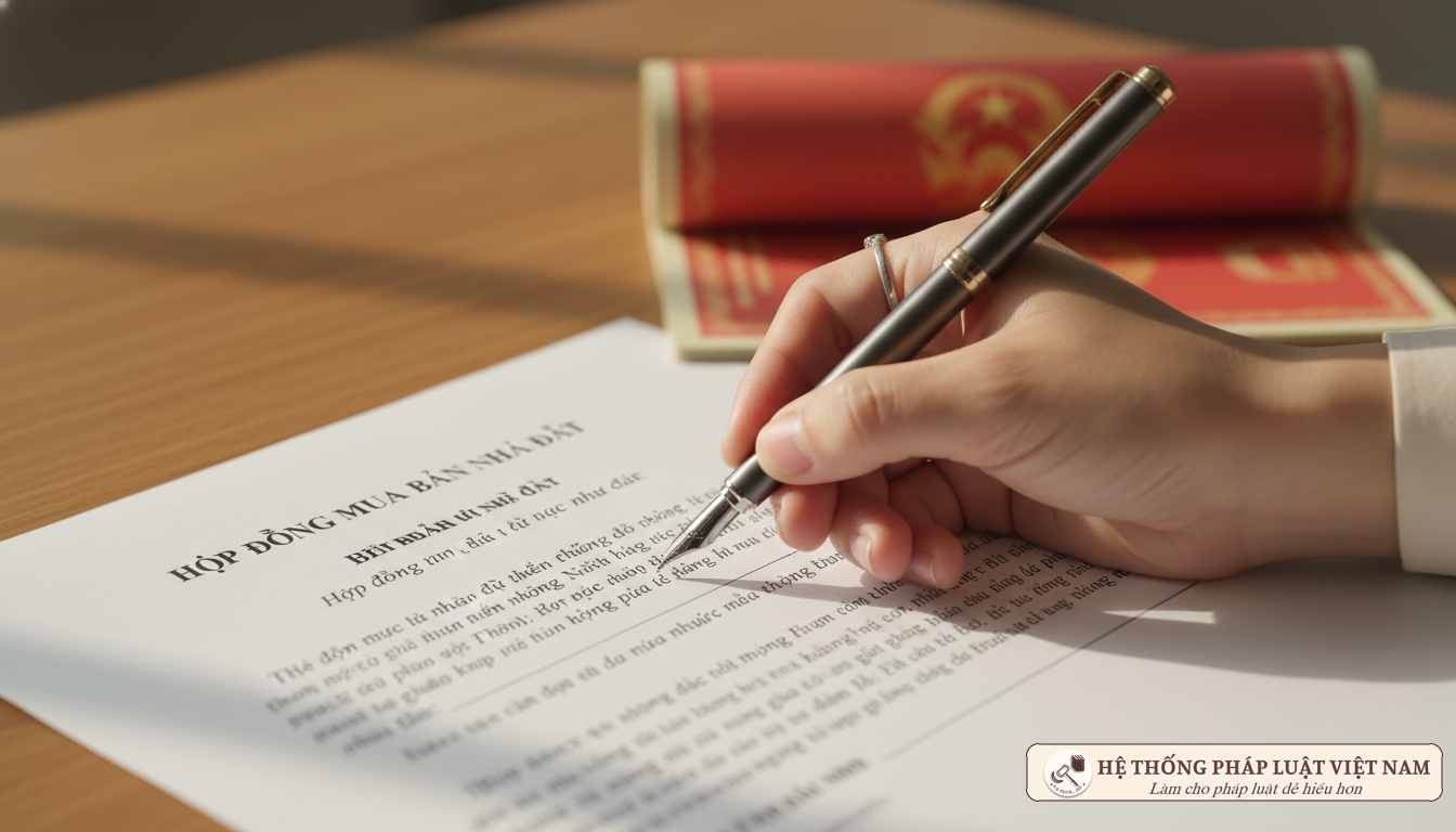 Ký hợp đồng mua bán nhà đất