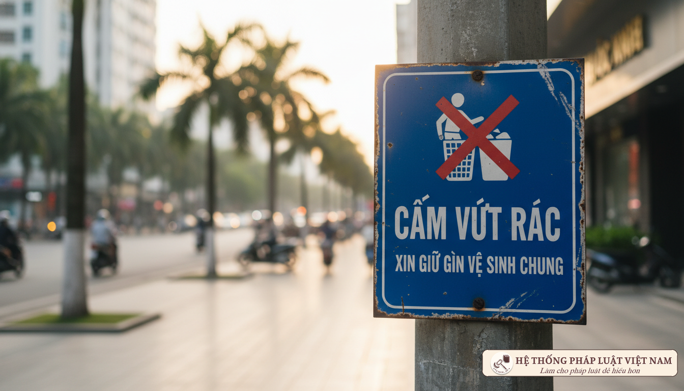 Biển báo cấm vứt rác tại Việt Nam