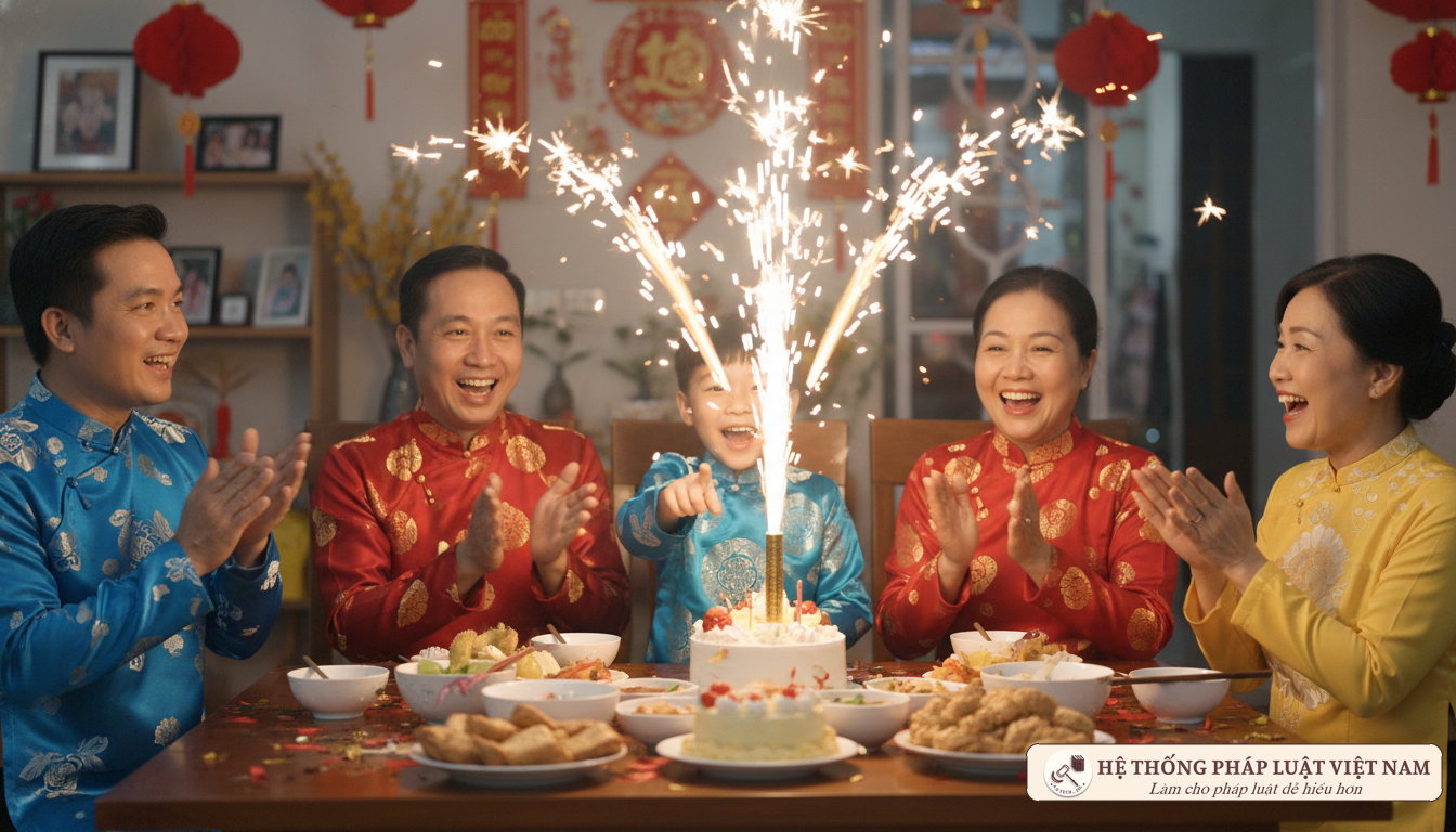 Sử dụng pháo hoa trong tiệc sinh nhật