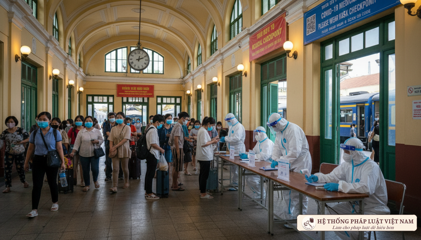 Kiểm tra y tế tại ga tàu hỏa 2021