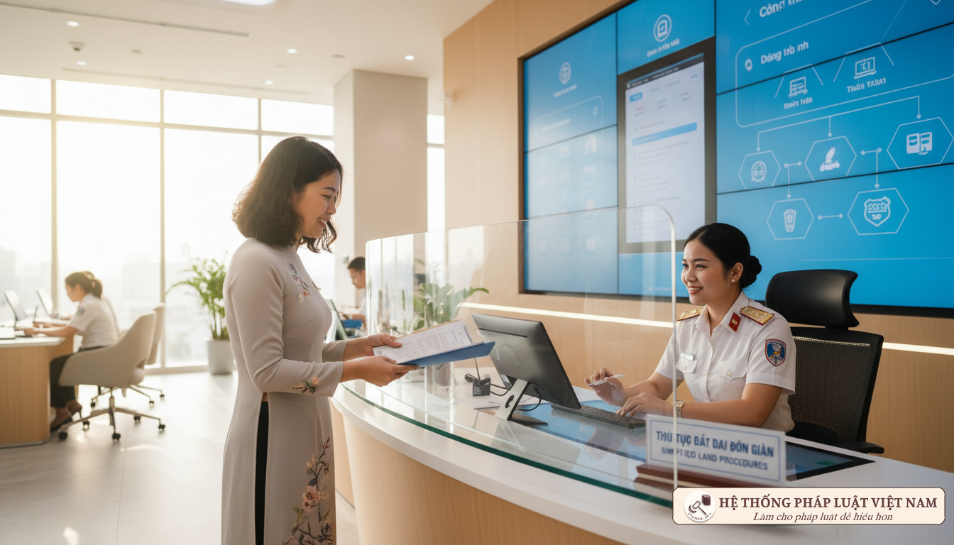 Người dân làm thủ tục đất đai Thủ tục đất đai đơn giản hóa