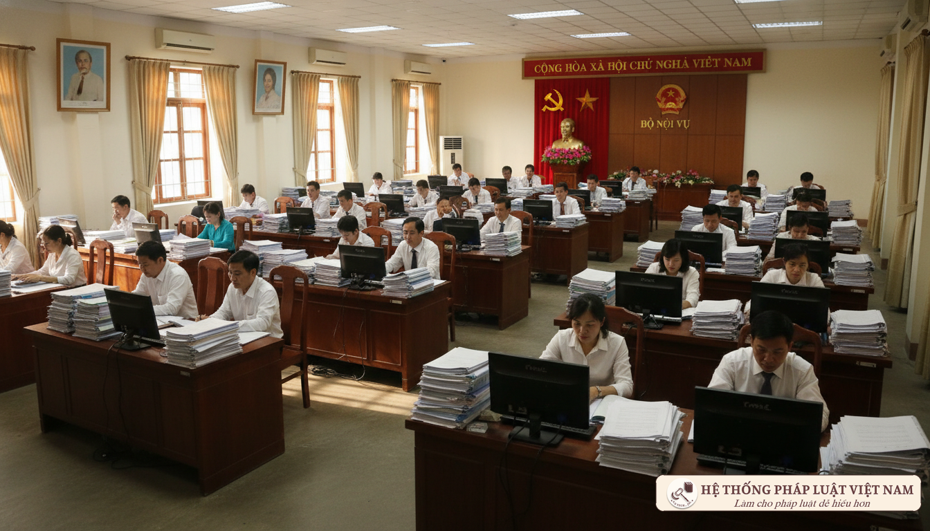 Cán bộ công chức Việt Nam làm việc
