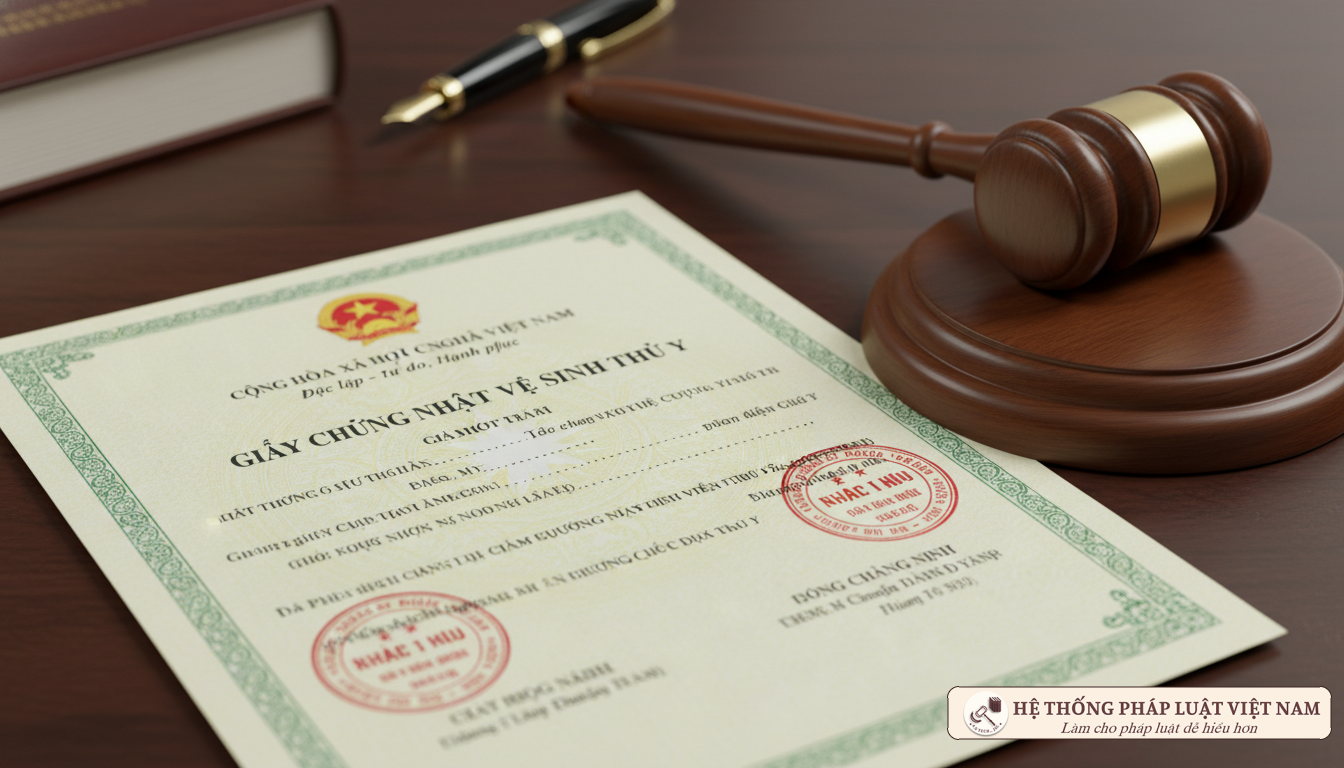 Giấy chứng nhận vệ sinh thú y theo quy định pháp luật