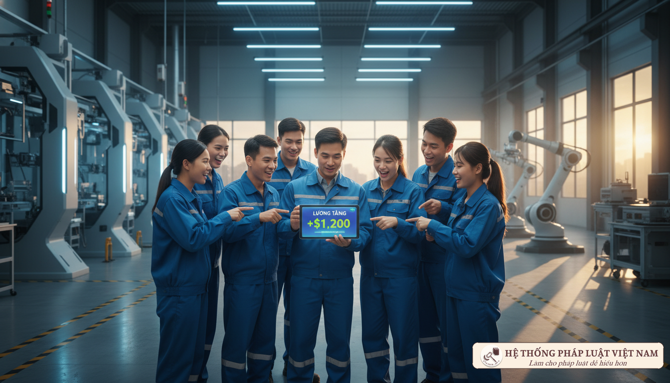 Người lao động vui mừng khi tăng lương tối thiểu vùng