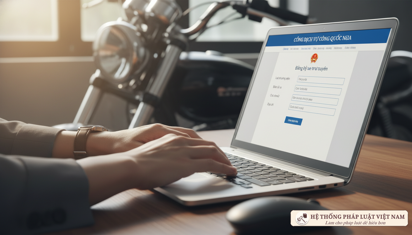 Người dân thực hiện đăng ký xe online