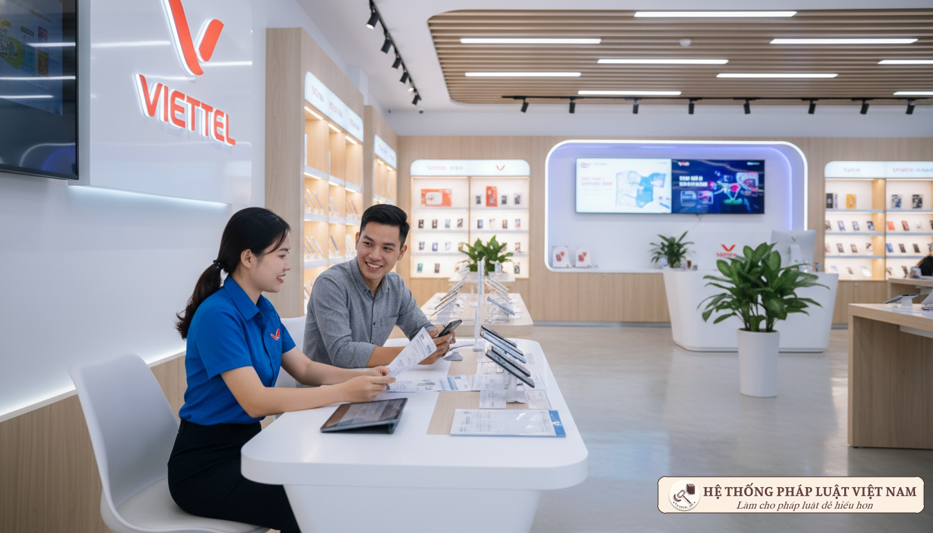 Nhân viên viễn thông hỗ trợ khách hàng