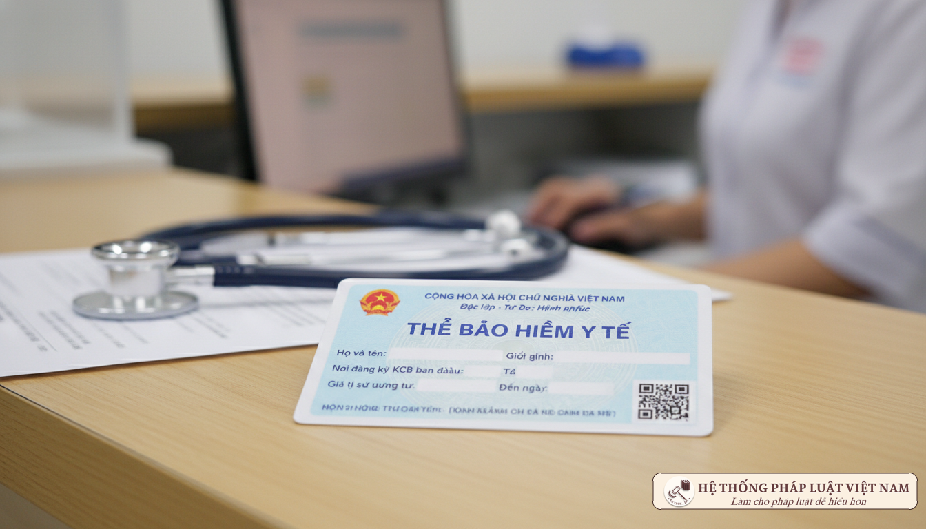 Thẻ Bảo hiểm y tế và ống nghe bác sĩ