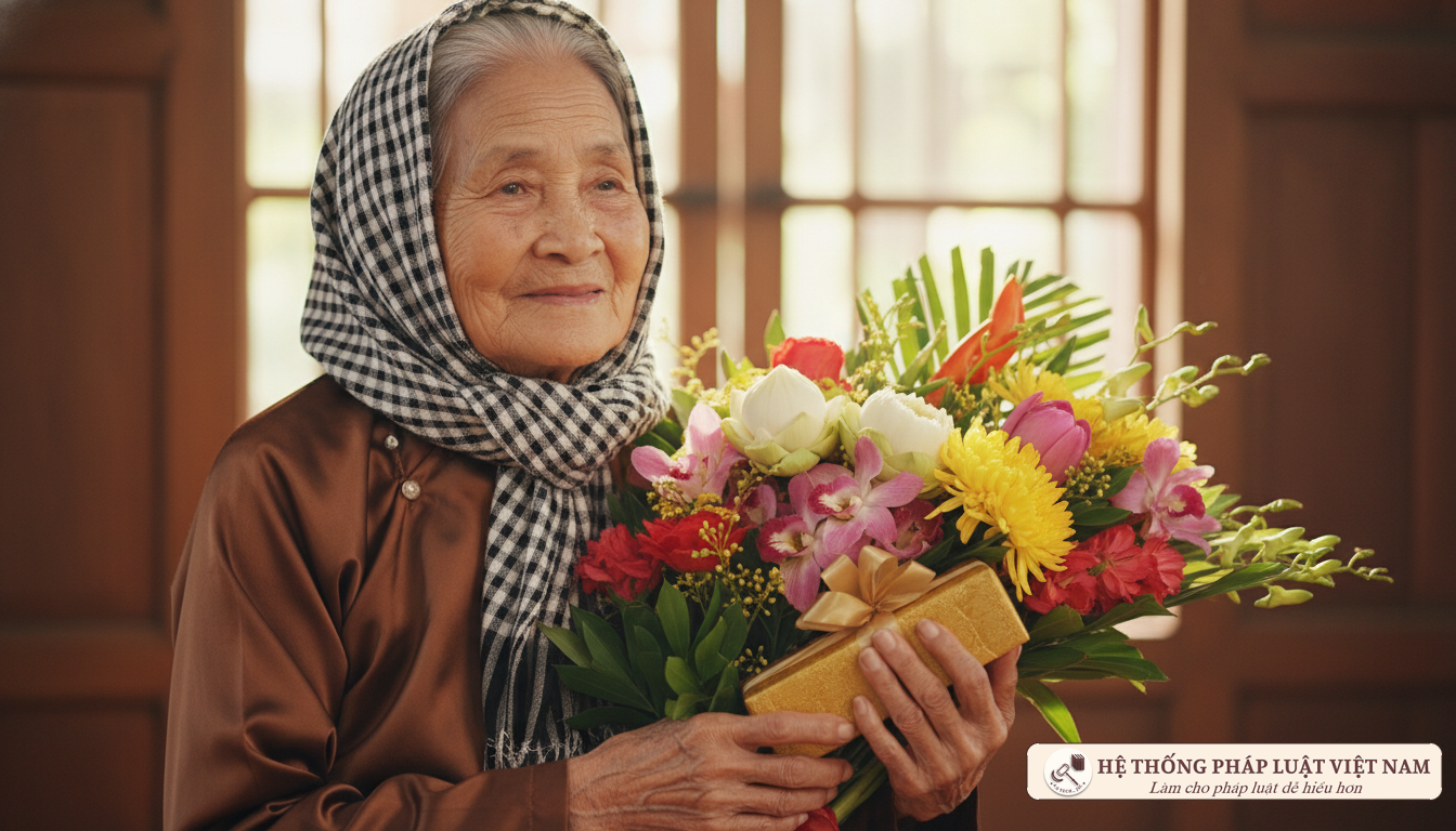 Bà mẹ Việt Nam Anh hùng nhận quà tri ân