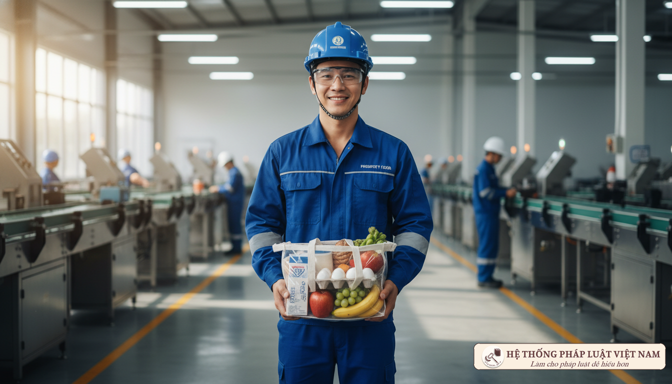 Người lao động nhận bồi dưỡng hiện vật