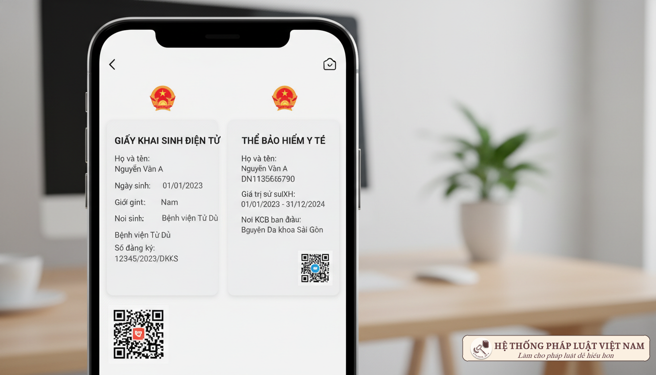 Giao diện đăng ký liên thông trên VNeID
