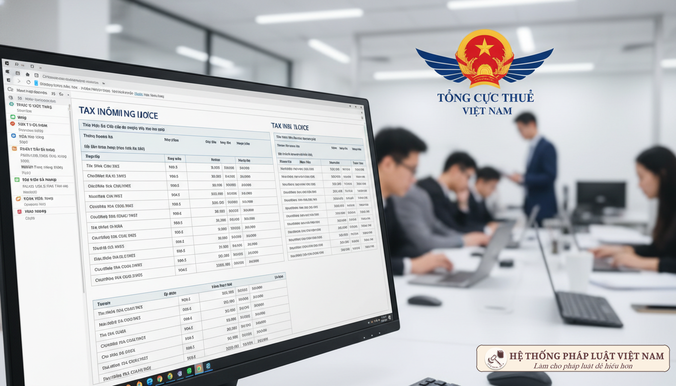 Hóa đơn điện tử trên màn hình máy tính