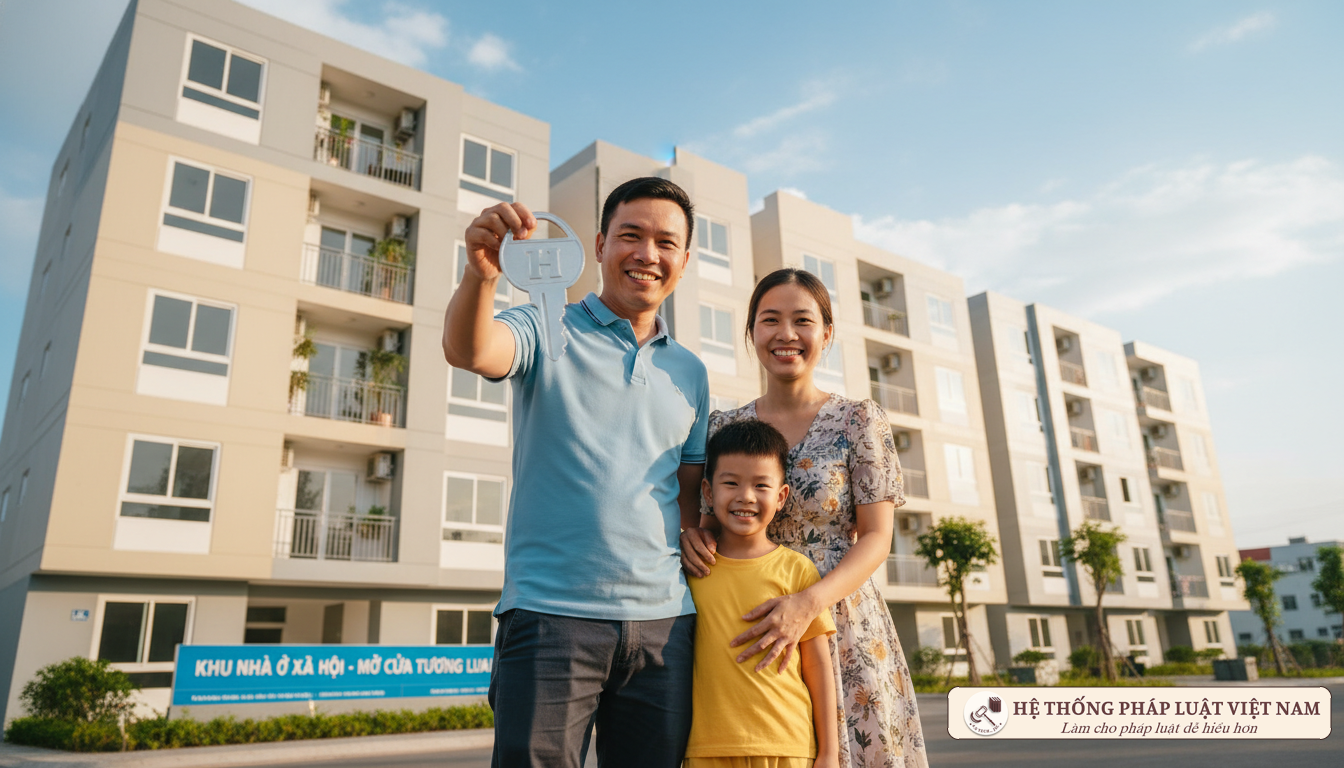 Gia đình Việt hạnh phúc nhận nhà mới