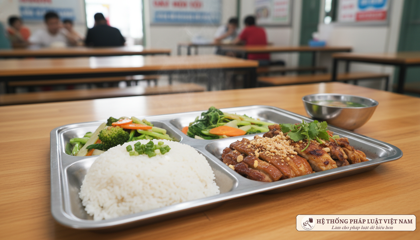 Khay cơm tiêu chuẩn của phạm nhân