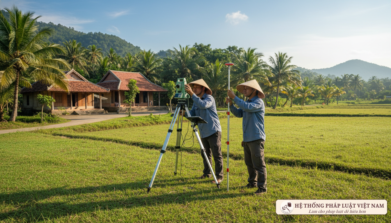 Đo đạc đất đai thực tế tại Việt Nam