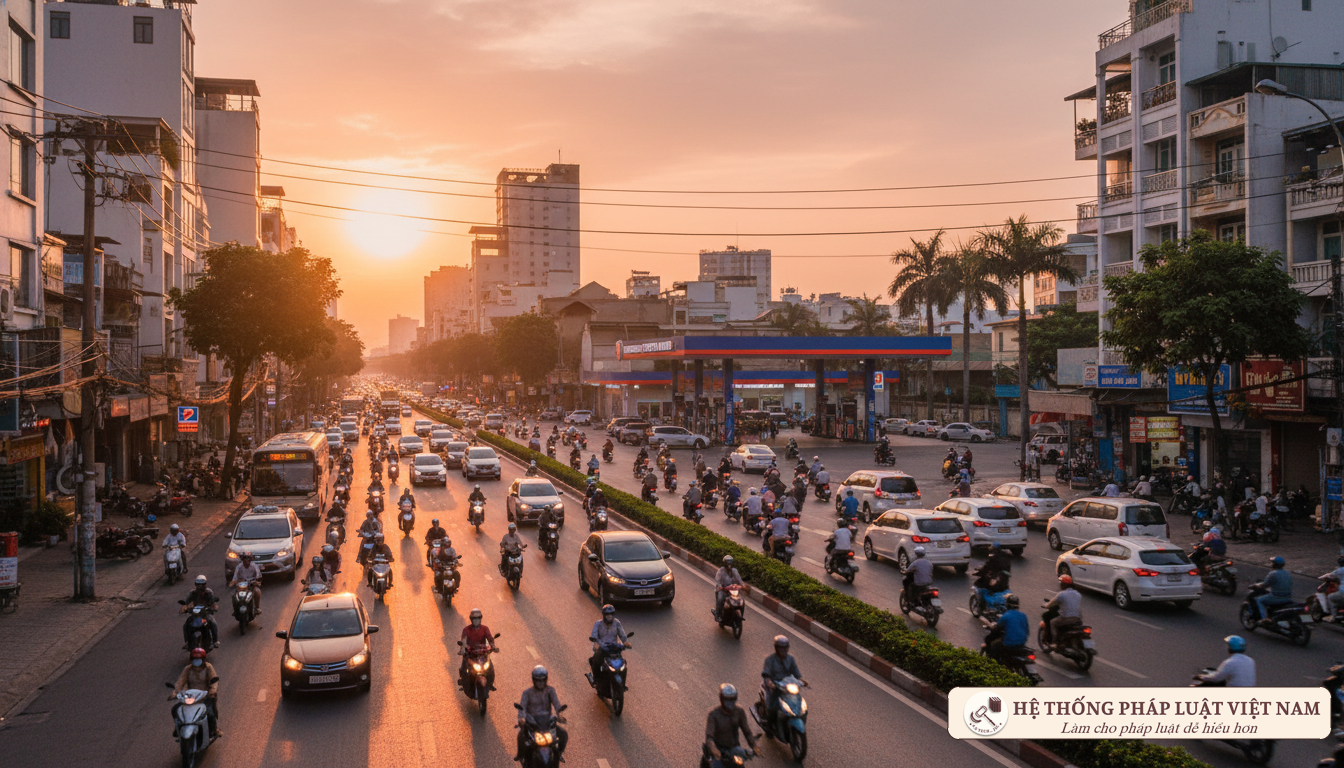 Giao thông đông đúc tại Việt Nam