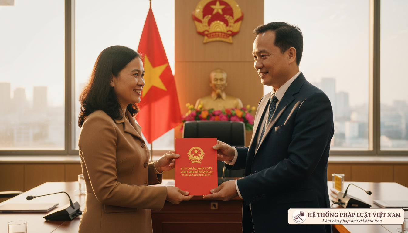Người dân nhận giấy chứng nhận quyền sở hữu nhà ở