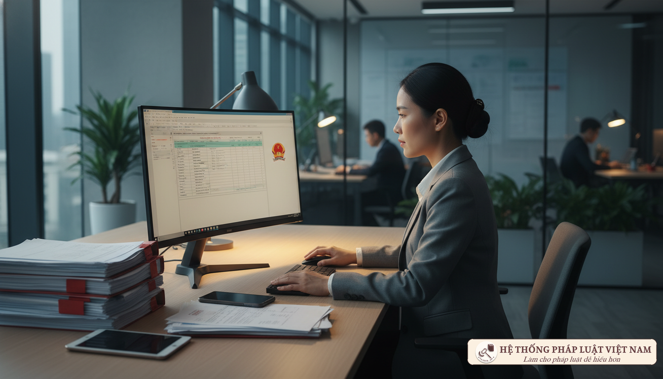 Viên chức hành chính làm việc tại văn phòng