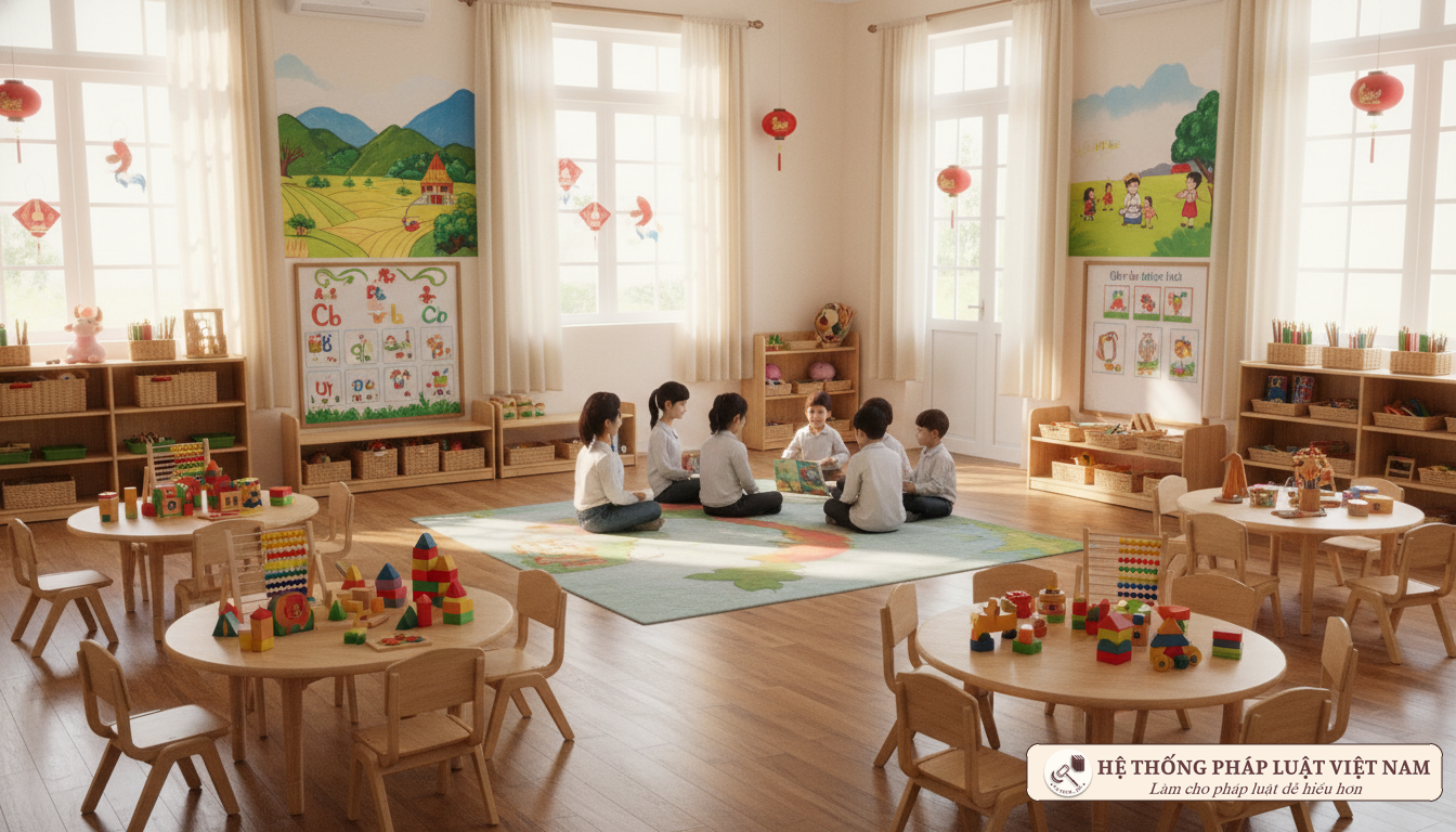 Lớp học mầm non hiện đại tại Việt Nam