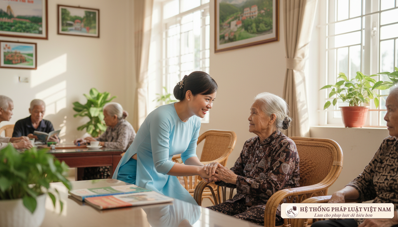 Nhân viên công tác xã hội hỗ trợ người cao tuổi