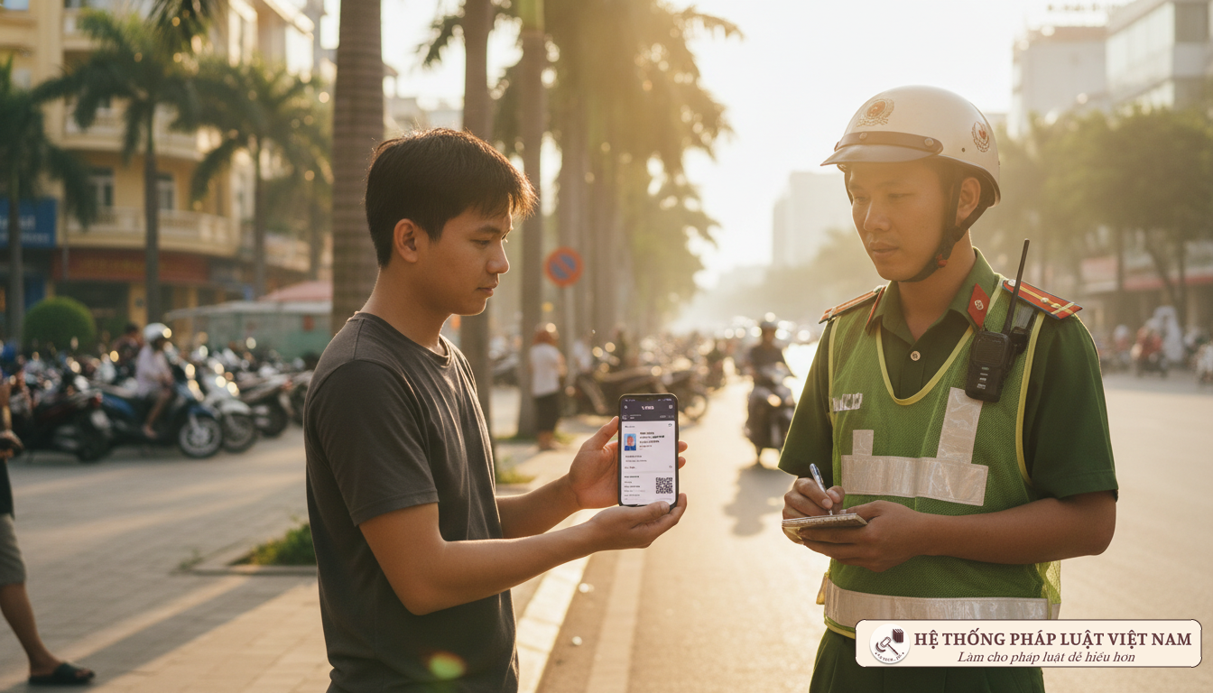 Sử dụng giấy phép lái xe trên VNeID