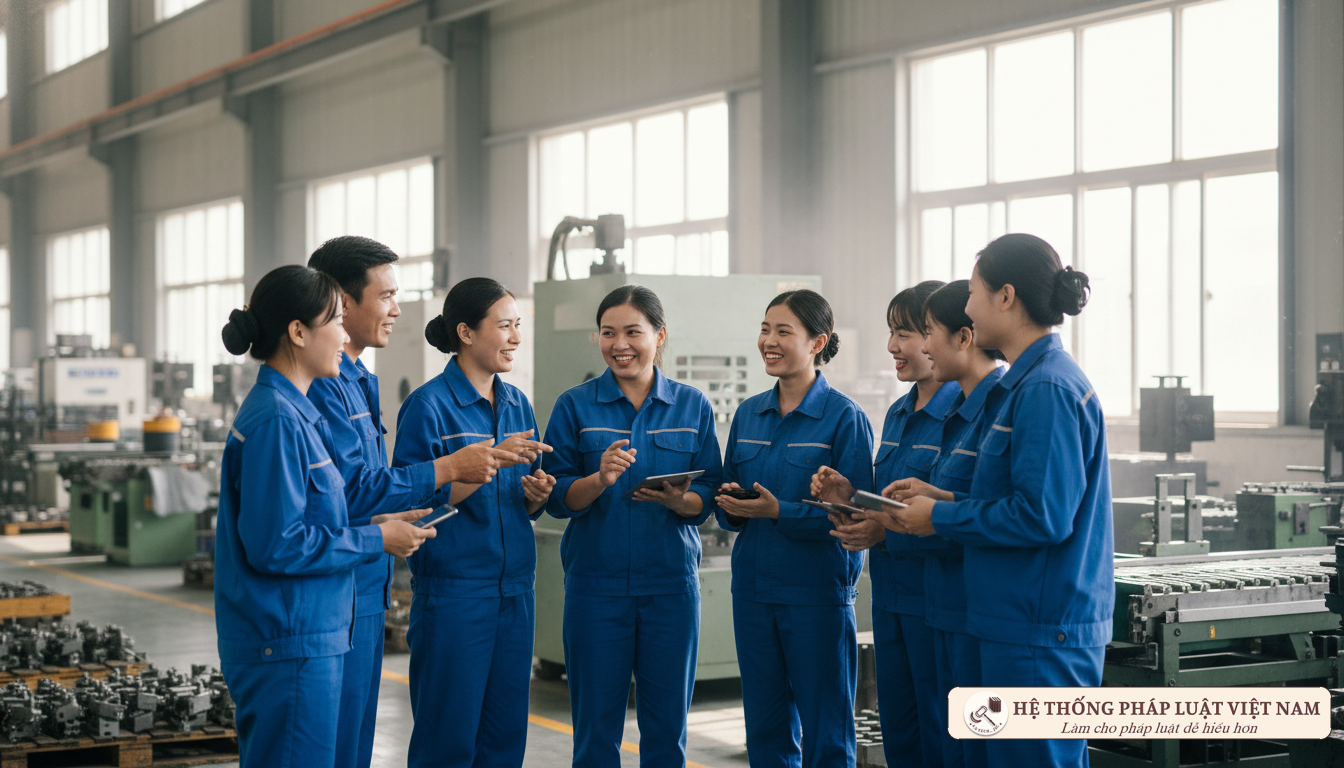 Người lao động vui mừng khi tăng lương