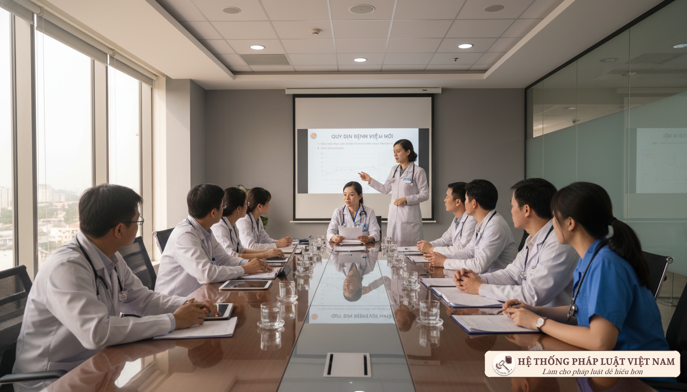 Họp lãnh đạo bệnh viện về chính sách phụ cấp