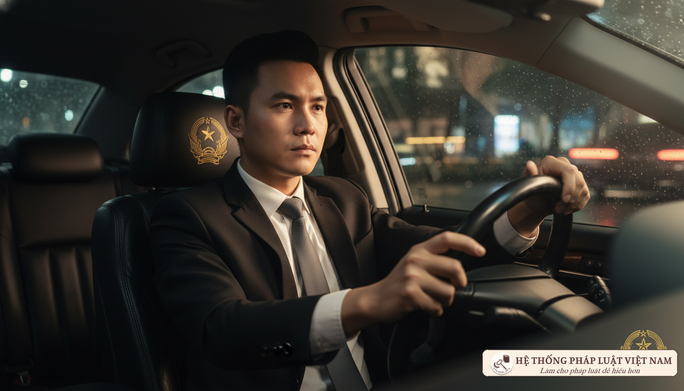 Tài xế lái xe công vụ chuyên nghiệp