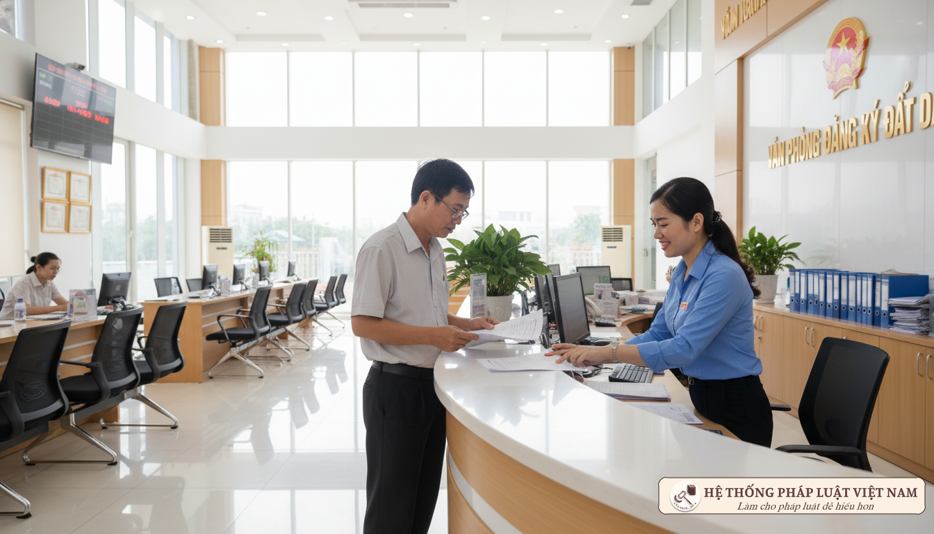 Thủ tục thêm tên vào Sổ đỏ Cán bộ văn phòng đăng ký đất đai hướng dẫn người dân làm thủ tục