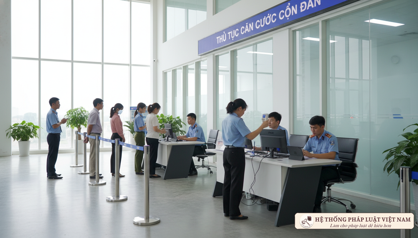 Người dân làm thủ tục cấp thẻ Căn cước
