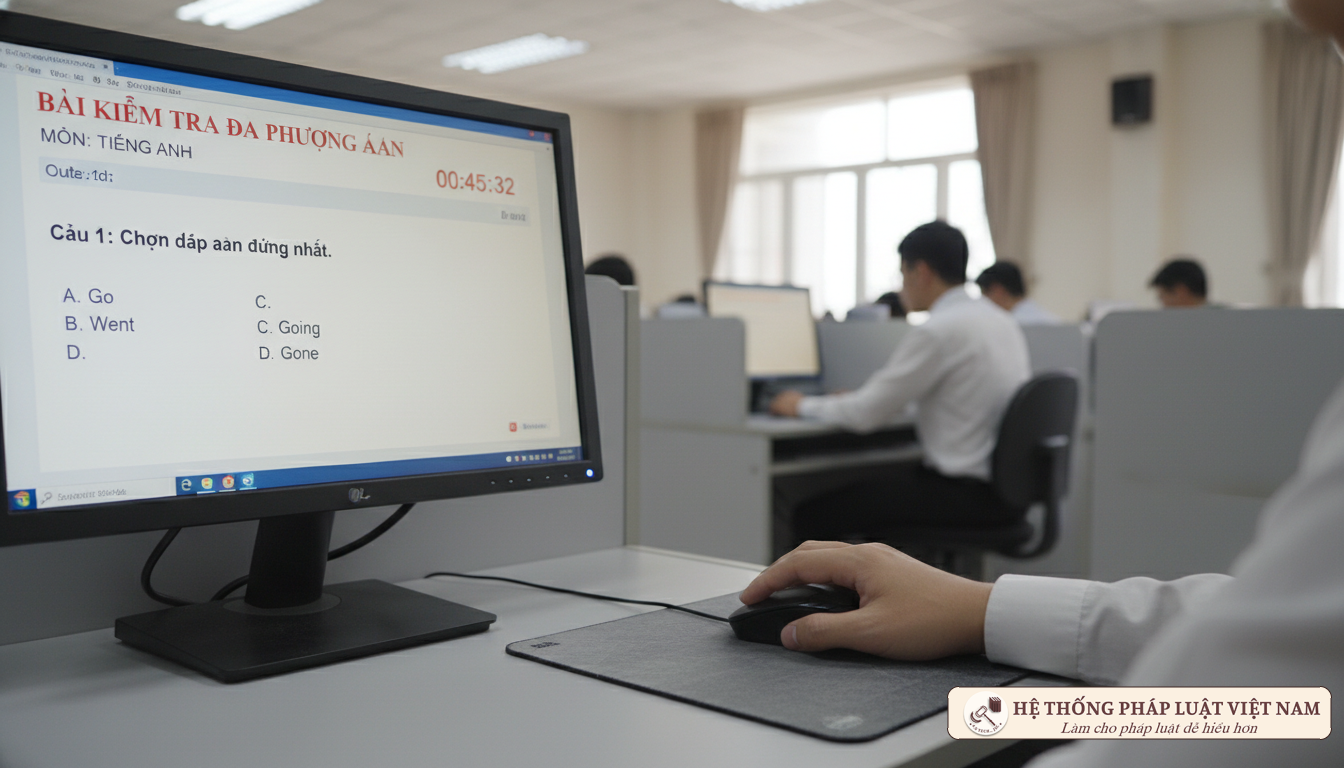 Giao diện thi trắc nghiệm công chức