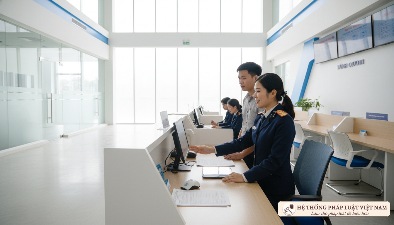 Người dân làm thủ tục cấp thẻ Căn cước