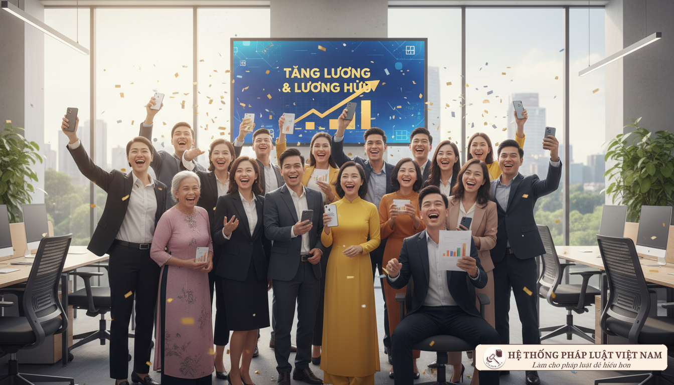 Người dân phấn khởi nhận lương hưu mới