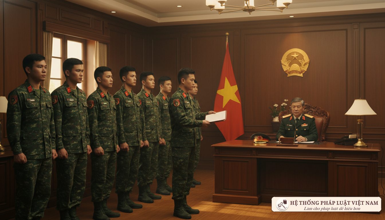 Quân nhân thực hiện thủ tục đăng ký nghỉ tại đơn vị