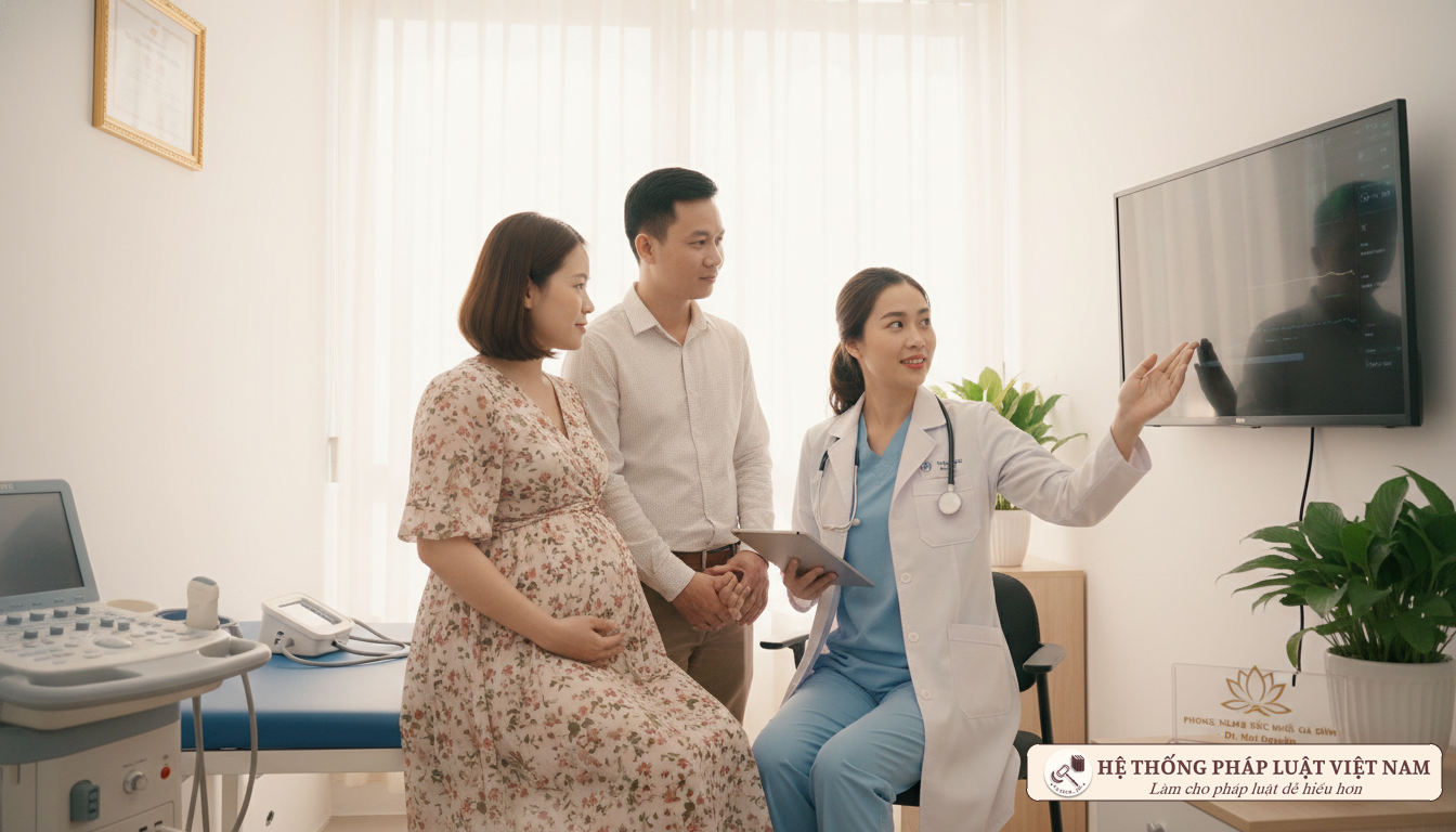 Bác sĩ tư vấn tầm soát trước sinh cho phụ nữ mang thai