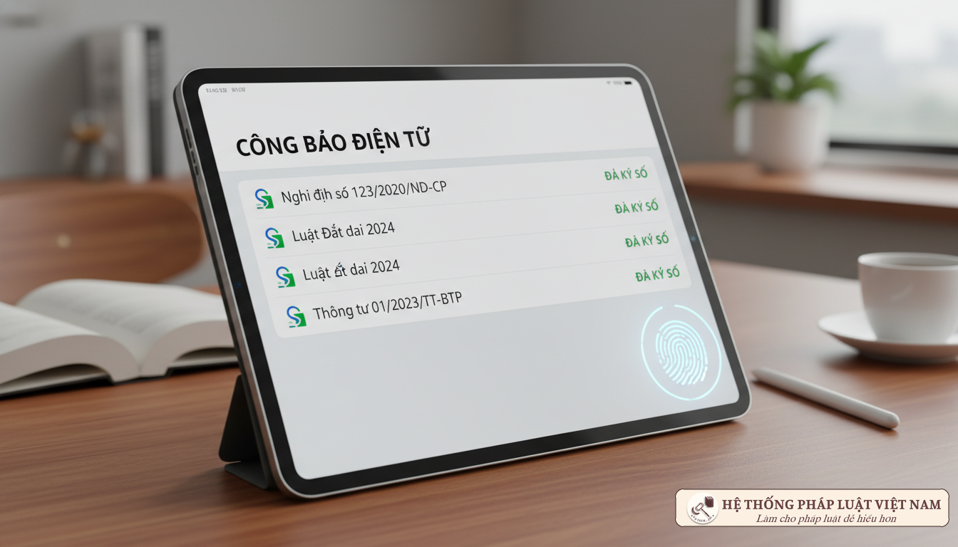 Tra cứu Công báo điện tử trên máy tính bảng