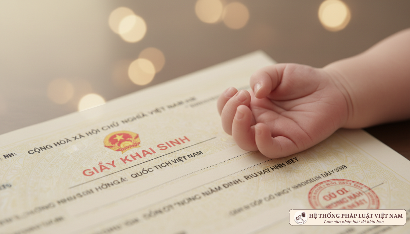 Thủ tục khai sinh cho trẻ em đa quốc tịch Giấy khai sinh và bàn tay trẻ em