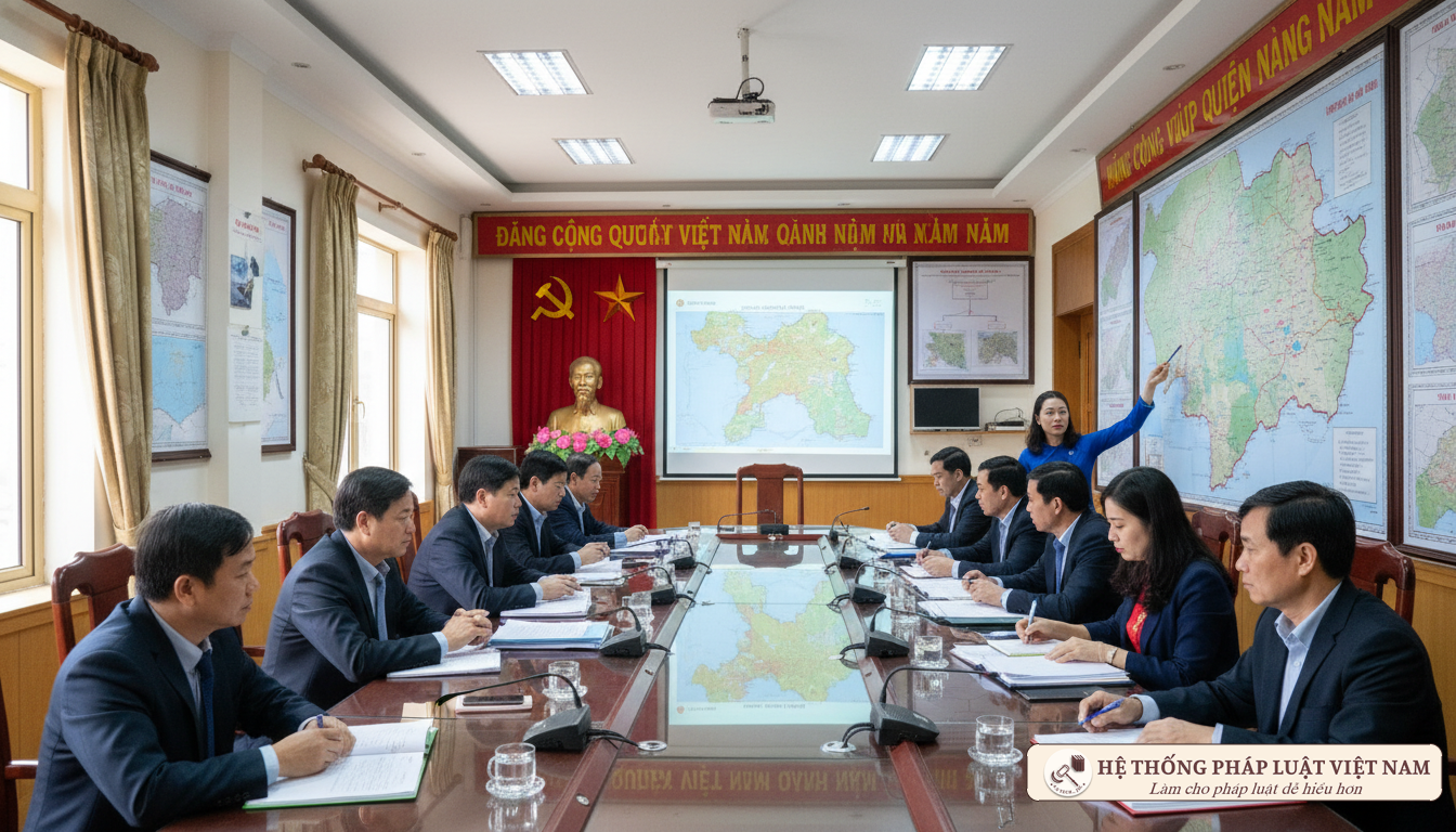 Họp bàn sắp xếp đơn vị hành chính cấp xã