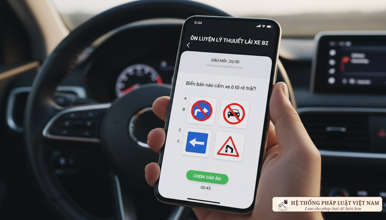 Ứng dụng ôn thi bằng lái xe trên điện thoại