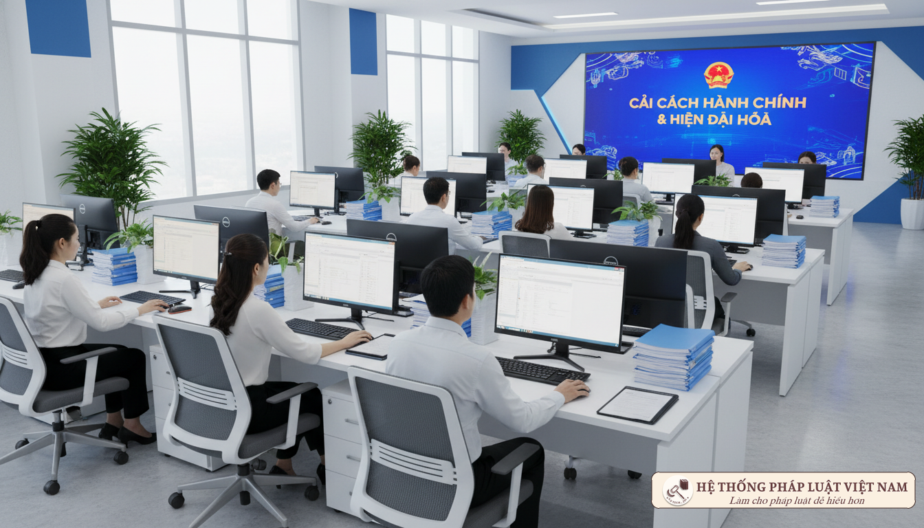 Cán bộ công chức làm việc hiện đại