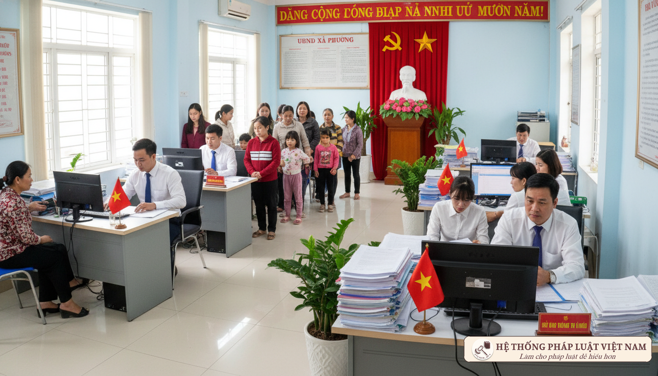Cán bộ công chức làm việc tại xã