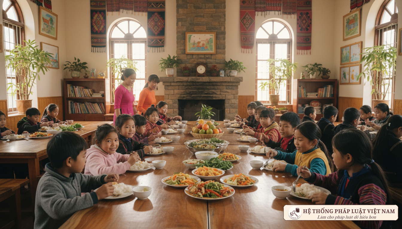 Bữa ăn bán trú của học sinh vùng cao