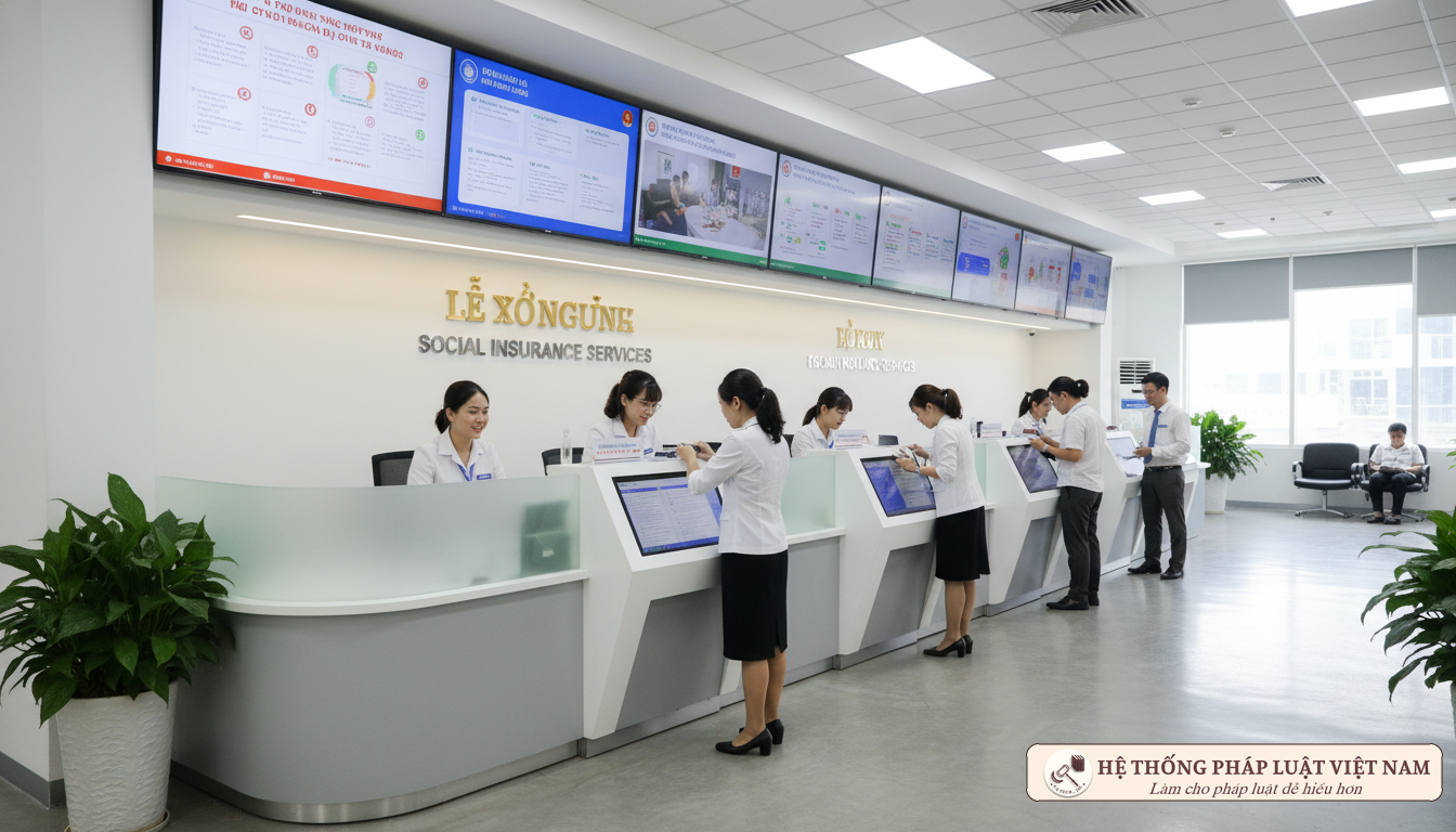 Phục vụ người dân tại cơ quan BHXH