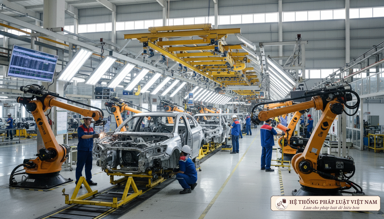 Ưu đãi thuế công nghiệp hỗ trợ ô tô Dây chuyền sản xuất ô tô
