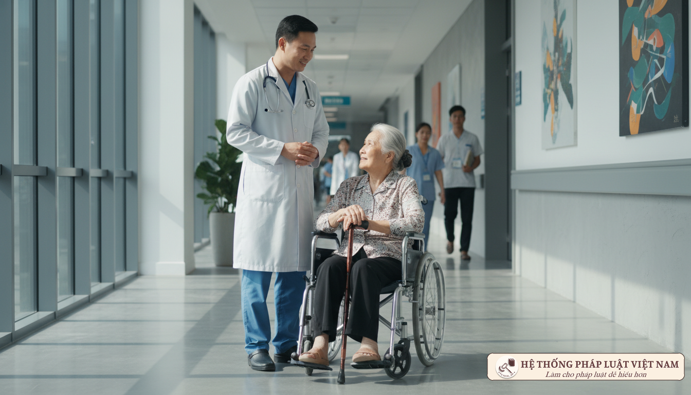 Bác sĩ tư vấn cho bệnh nhân cao tuổi