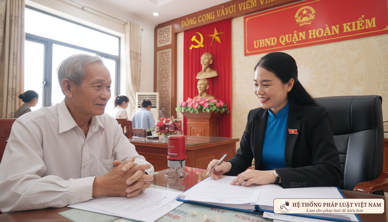 Cán bộ hướng dẫn thủ tục trợ cấp