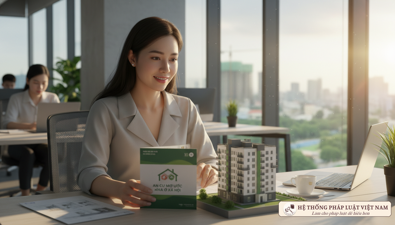 Người lao động tìm hiểu thông tin mua nhà ở xã hội