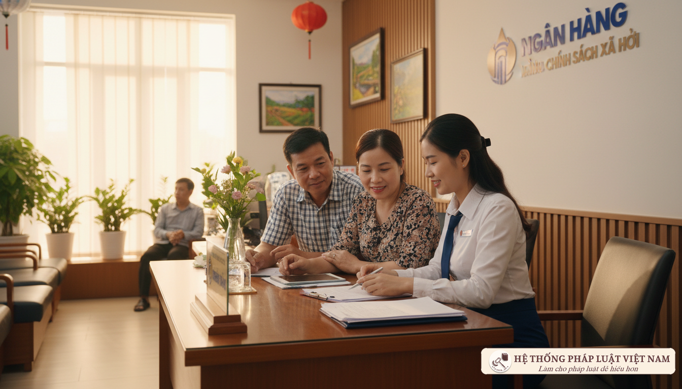 Giao dịch vay vốn tại Ngân hàng Chính sách xã hội
