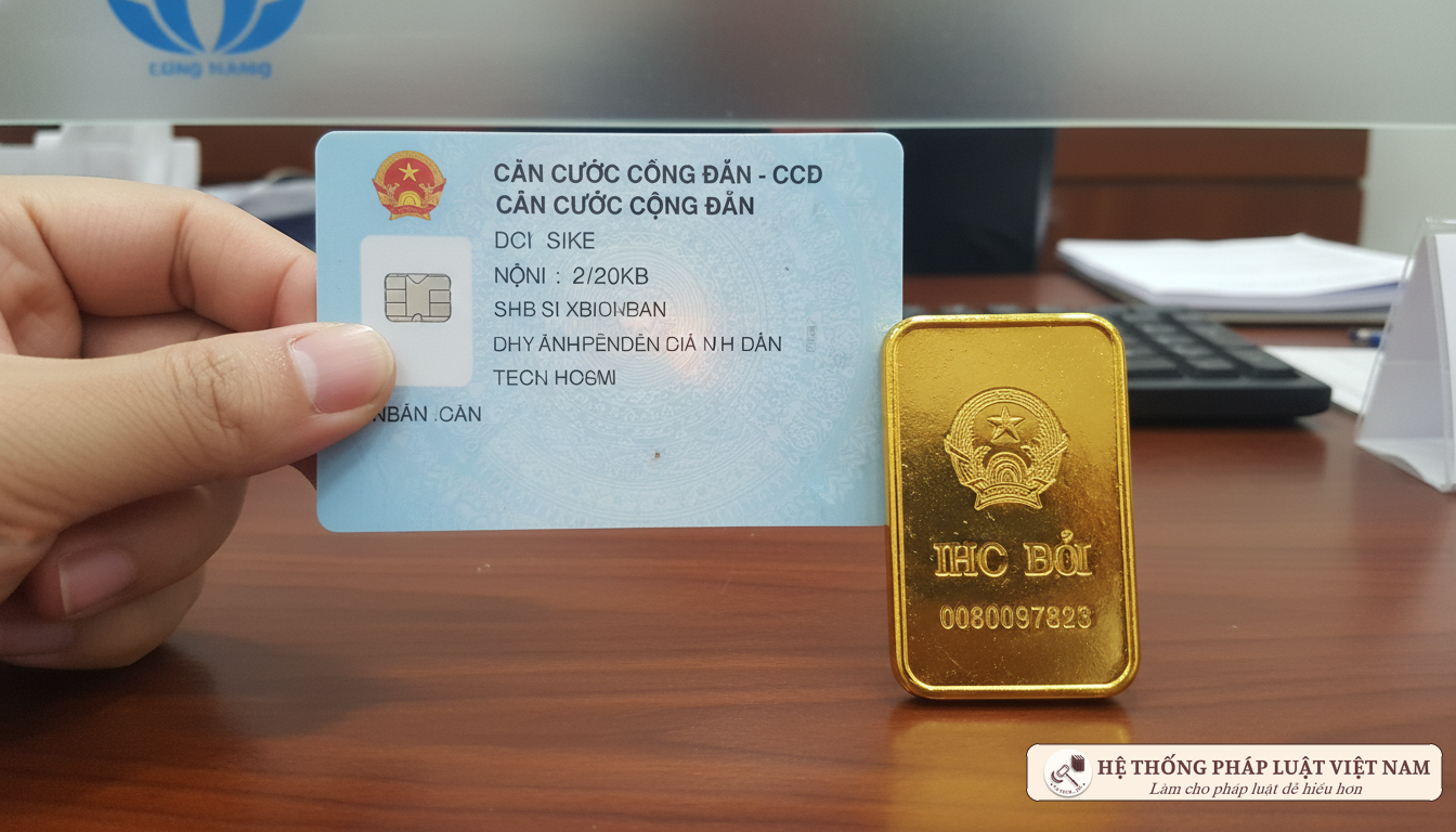 Khách hàng xuất trình căn cước công dân khi giao dịch vàng