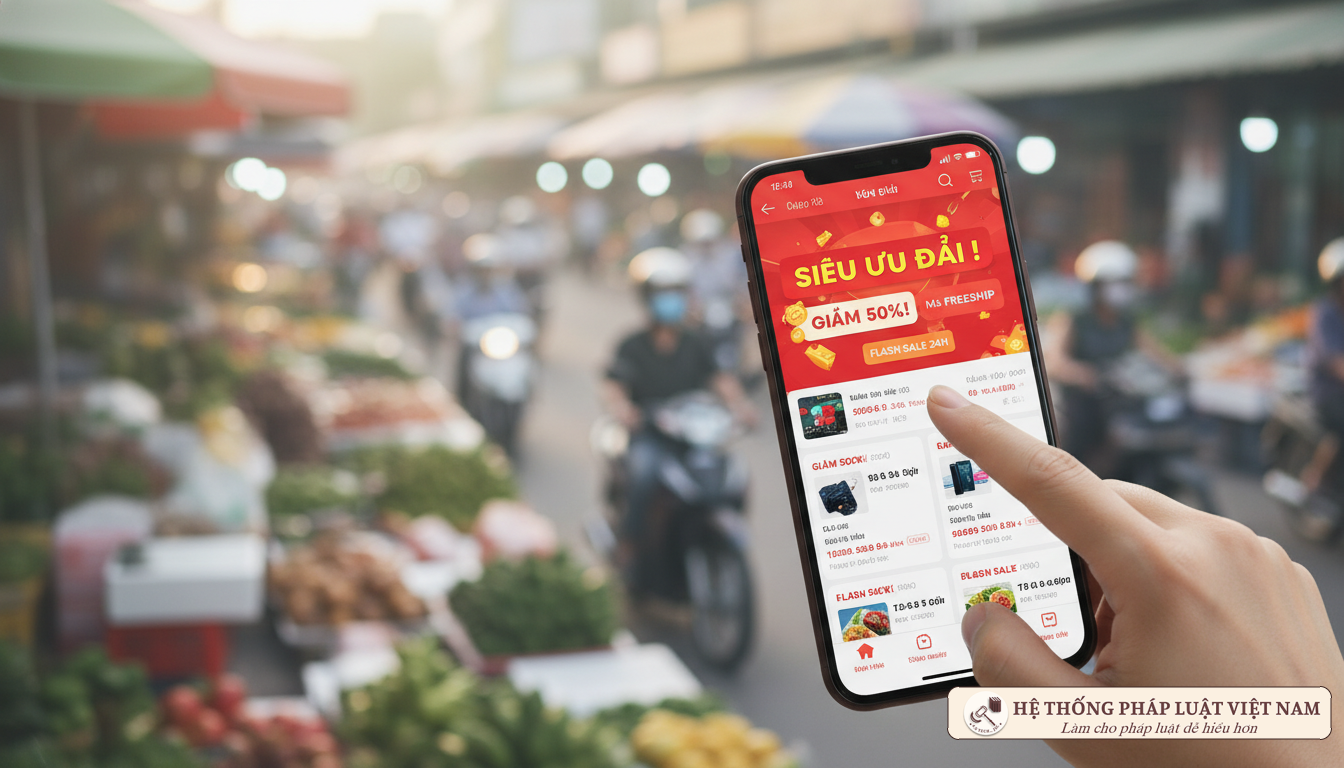 Ứng dụng mua sắm và thông báo khuyến mại